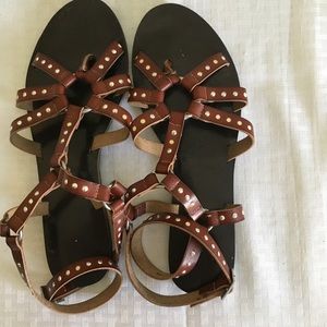 Free People Studded Ankle Strap Sandals SZ 7 EUC!